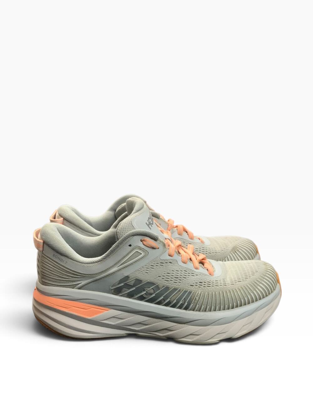 Hoka One One Bondi 7 Womens 7 Wide D Harbor Mist Sharkskin Running Shoes